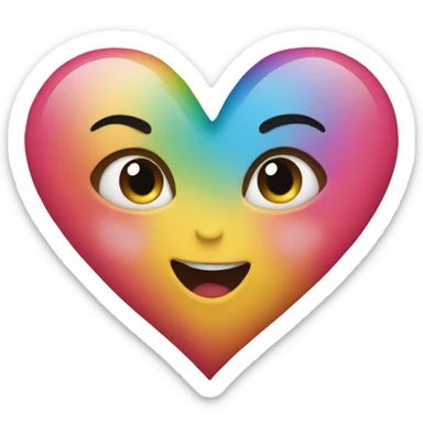 Colors heart sticker