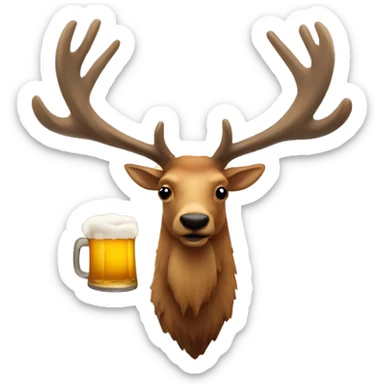 elk with beer sticker