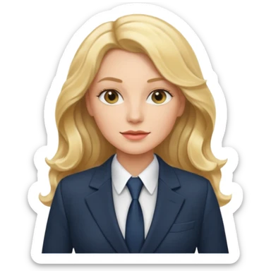 elegant female boss with long blonde wavy hair sticker