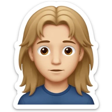 Niño con pelo largo sticker