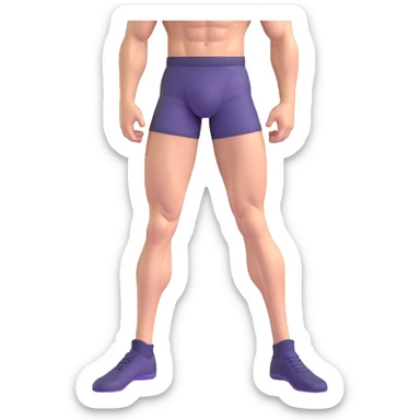 muscular leg of young white man, focus on leg sticker