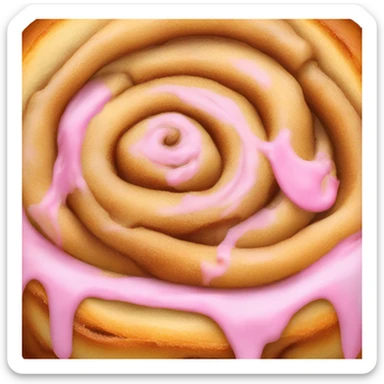 Cinnamon roll with pink frosting  sticker
