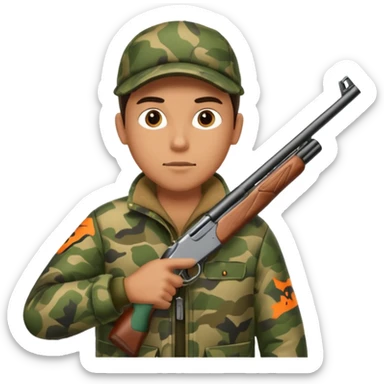 Male Hunter shooting a shotgun sticker