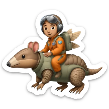 Man flying in the sky of armadillos sticker