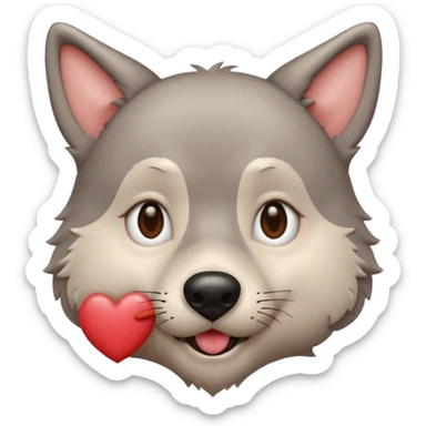 Mr. Wolf sending a kiss sticker