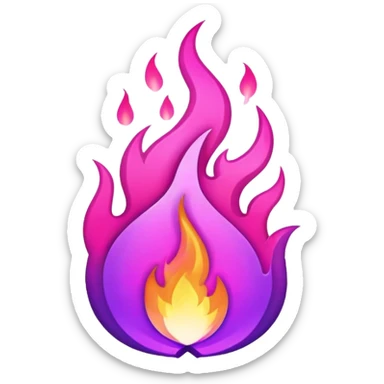 pink-purple fire sticker