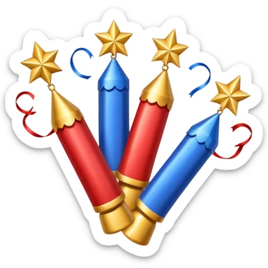 holiday firecracker, sparkling, cheerful sticker