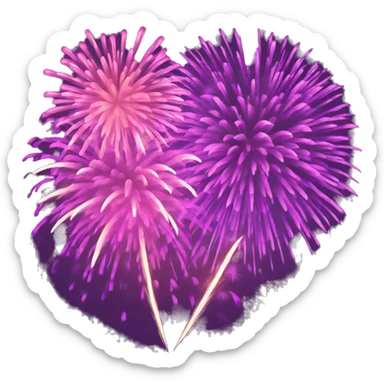 Pink and purple fireworks  sticker