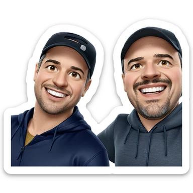 two boys smiling together sticker