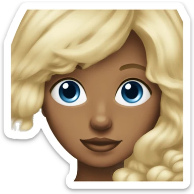 Blonde girl blue eyes holding spitz  sticker