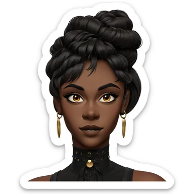 dark beauty with bangs sticker