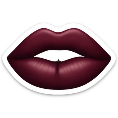 A burgundy-colored lipstick kiss mark. sticker
