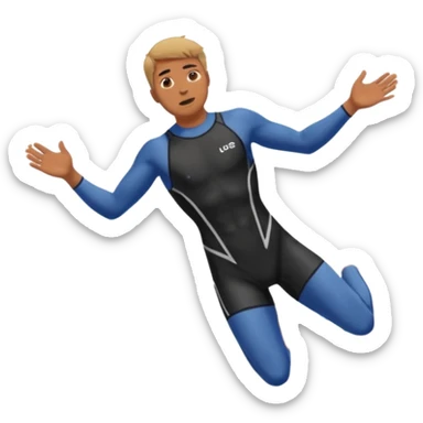 man falling into the void in a swimsuit sticker