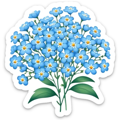 Cartoon  blue baby’s breath sticker