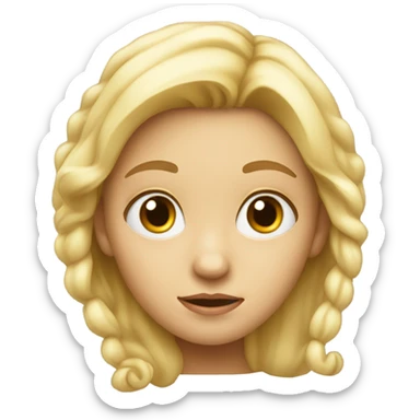 blonde girl asking sticker
