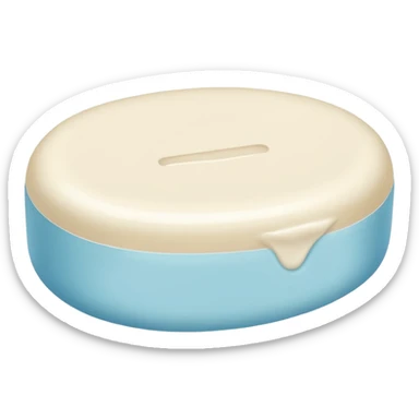 oval white soap sticker