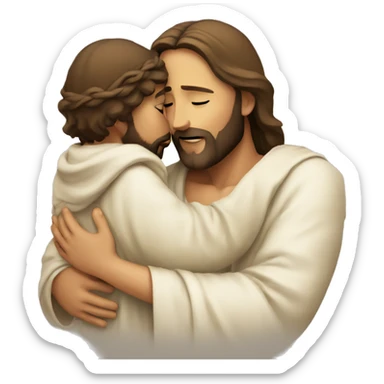 Jesus Christ hugging a child sticker