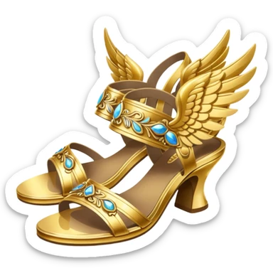 gold winged sandals sticker