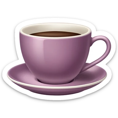 coffee cup and saucer in the colour old mauve sticker