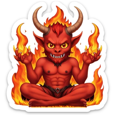 devil sit down in the infernum sticker