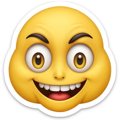 freaky emoji with wide eyes and twisted smile sticker
