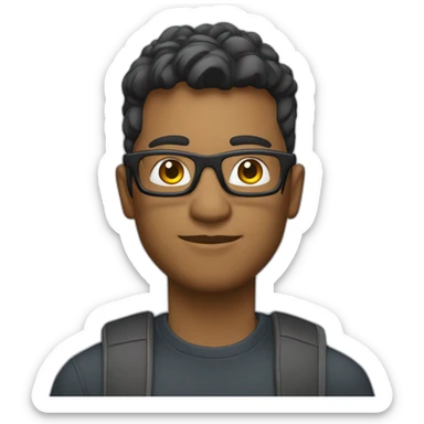 software engineer coach in ReactJS with fashion glasses sticker