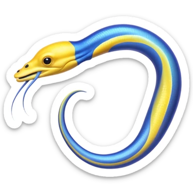 Ribbon eel, blue and yellow sticker