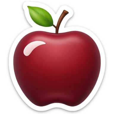 maroon apple sticker