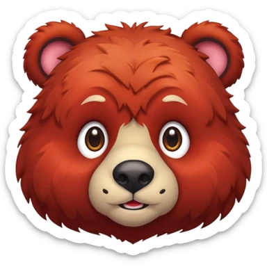 red bear face sticker