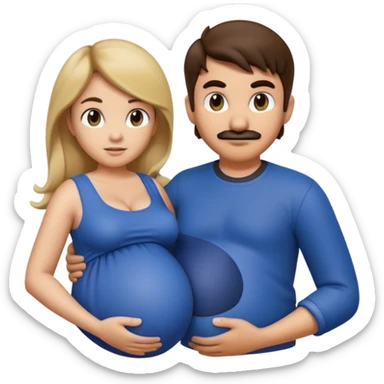 pregnant mario with belly being held by sonic sticker
