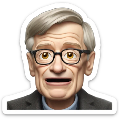 stephen hawking head tilted lip droopy sticker