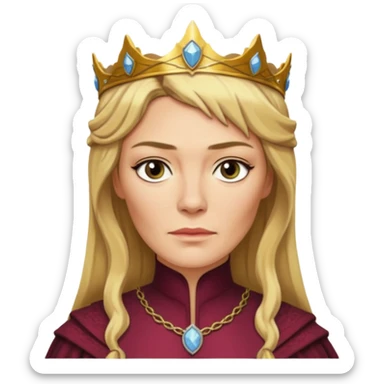 Cersei Lannister wihtout crown   from Games of throne character face only front face sticker