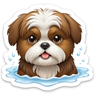 Shih tzu bathing sticker