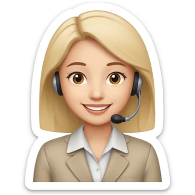 A female office worker that undertakes the work or tasks to respond to the customer's sales request, no head sets. sticker