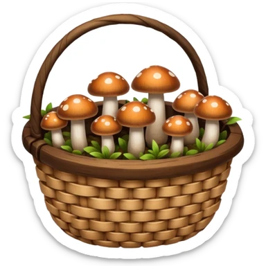 mushrooms in busket sticker