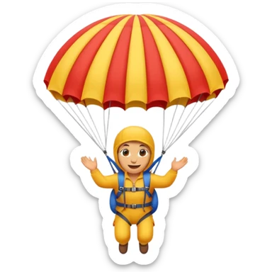 Erstelle mir einen Fallschirmspringer im emoji style sticker