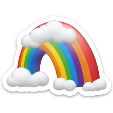Rainbow happy emoji  sticker