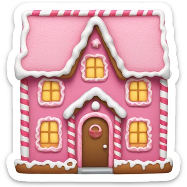Pink gingerbread house sticker