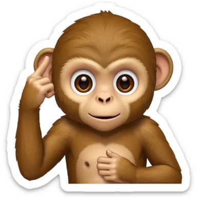 A monkey pulling his eyelid down with one finger sticker