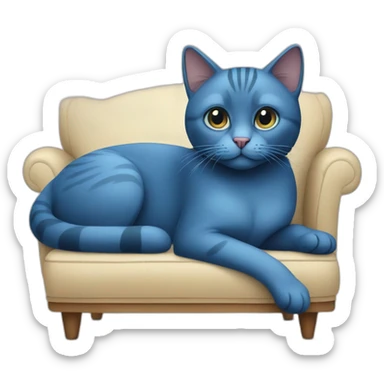 blue-Cat-sit-on-sofa sticker