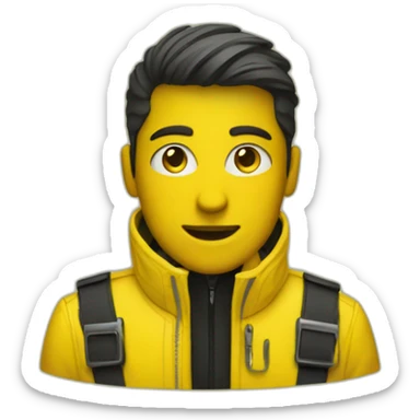 Securityguard in yellow Jackett on a Music festival sticker