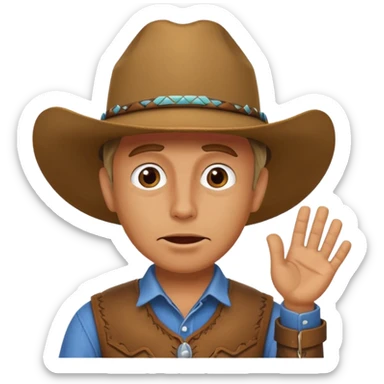 cowboy making oops expression sticker