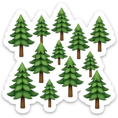 forest, small cute evergreen trees with a lot of leaves sticker