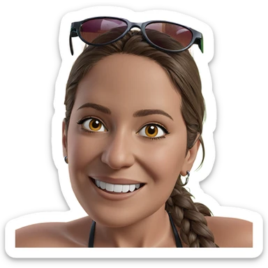 smiling girl in sunglasses sticker