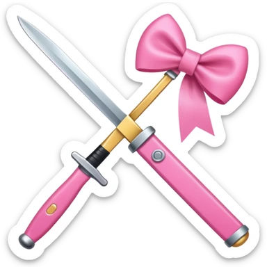 Pink bow knife sticker