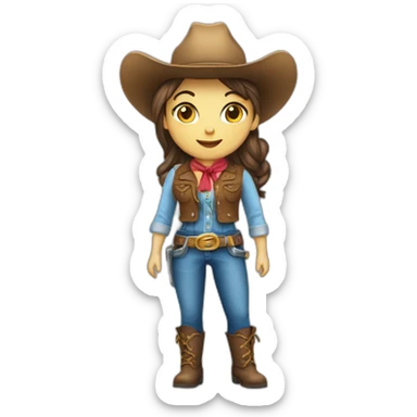 Cow-girl bleu avec cheval sticker