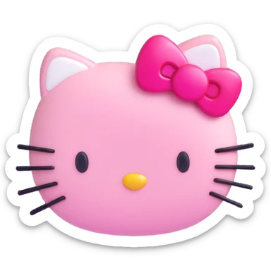 Hello Kitty hair pin, shiny and rounded, cute and expressive sticker