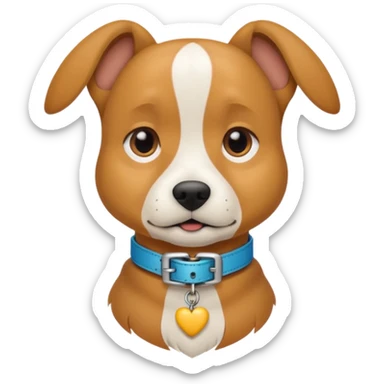 dog wearing a collar that says joey sticker