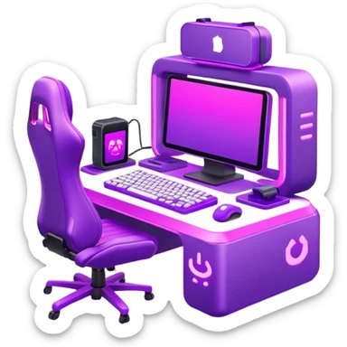 neon Purple gaming  sticker