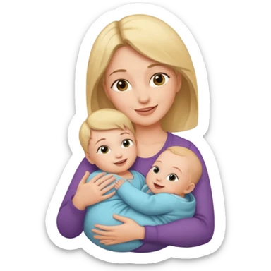 Mom holds the baby in her arms facing each other sticker
